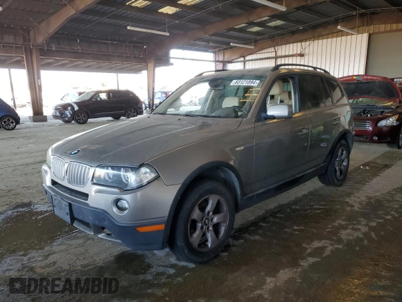 2008 BMW X3 3.0si with VIN WBXPC93438WJ07550, listed as a Copart auction lot 83121894 with 173,518 mi miles and Salvage Title. Bid and sale history available at carsss.com. Image 1.