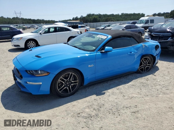 2022 Ford Mustang GT Premium with VIN 1FATP8FF8N5107462, listed as a Copart auction lot 60014115 with 58,878 mi miles and Salvage title. Bid and sale history available at DreamBid. Image 1.