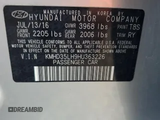 2017 Hyundai Elantra с VIN KMHD35LH9HU363226, выставлен на аукционе Copart как лот 59772755 с пробегом 89 968 миль миль и Списание • Salvage title. История ставок и продаж доступна на DreamBid. Изображение 13.