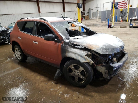 2005 Nissan Murano SL with VIN JN8AZ08T95W303778, listed as a Copart auction lot 44348995 with 0 mi miles and Salvage Title. Bid and sale history available at carsss.com. Image 4.