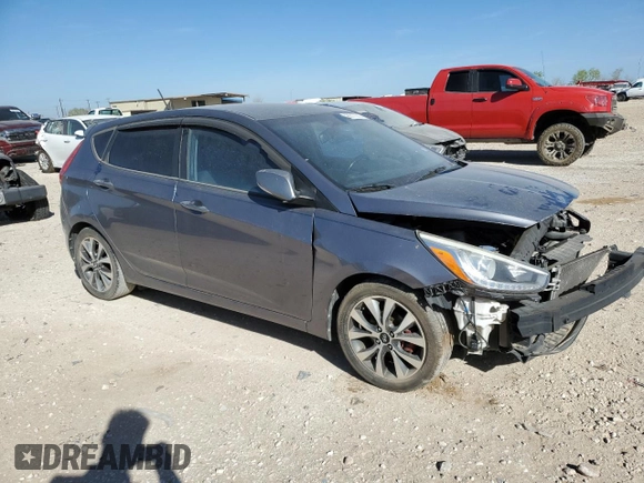 2016 Hyundai Accent Sport with VIN KMHCU5AE2GU249391, listed as a Copart auction lot 48917085 with 124,200 mi miles and Salvage Title. Bid and sale history available at carsss.com. Image 4.