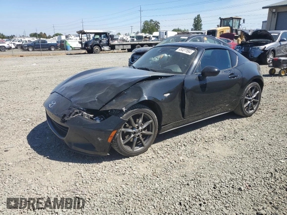 2018 Mazda MX-5 Miata RF Grand Touring with VIN JM1NDAM76J0201992, listed as a Copart auction lot 65407554 with 69,120 mi miles and Salvage Title. Bid and sale history available at carsss.com. Image 1.