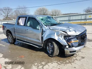 2024 Ford F-150 XLT with VIN 1FTFW3LD4RFB87701, listed as a Copart auction lot 48955865 with 1,203 mi miles and Salvage Title. Bid and sale history available at carsss.com. Image 4.
