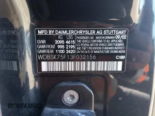 2003 Mercedes-Benz SL 500 z VIN WDBSK75F13F032156, wystawiony jako Copart lot #78315524 z przebiegiem 146 205 mil mil oraz Czysty tytuł • Clean title. Historia ofert i sprzedaży dostępna na DreamBid. Obrazek 12.