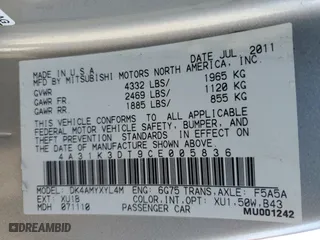 2012 Mitsubishi Eclipse GT with VIN 4A31K3DT9CE005836, listed as a Copart auction lot 88078075 with 125,264 mi miles and Salvage Title. Bid and sale history available at carsss.com. Image 12.