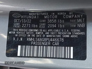2023 Hyundai Elantra SEL with VIN KMHLS4AG8PU446678, listed as a IAAI auction lot 41826226 with 80,110 mi miles and . Bid and sale history available at DreamBid. Image 9.