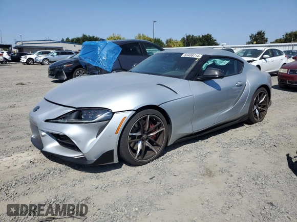 2021 Toyota GR Supra 3.0 with VIN WZ1DB0C00MW042261, listed as a Copart auction lot 69486714 with 18,862 mi miles and Salvage Title. Bid and sale history available at carsss.com. Image 1.