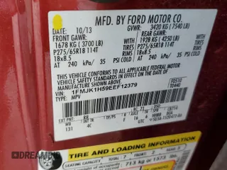 2014 Ford Expedition EL XLT with VIN 1FMJK1H59EEF12379, listed as a Copart auction lot 70164214 with 199,183 mi miles and Clean Title. Bid and sale history available at carsss.com. Image 13.