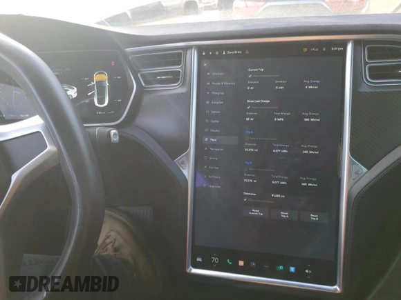 2016 Tesla Model S 90D with VIN 5YJSA1E24GF158505, listed as a Copart auction lot 87681485 with 91,225 mi miles and Salvage title. Bid and sale history available at DreamBid. Image 9.