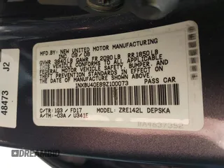 2009 Toyota Corolla with VIN 1NXBU40E89Z100073, listed as a IAAI auction lot 41783064 with 144,866 mi miles. Bid and sale history available at carsss.com. Image 9.