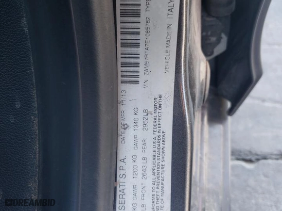 2014 Maserati Ghibli S Q4 with VIN ZAM57RTA7E1085782, listed as a Copart auction lot 75537634 with 111,616 mi miles and Salvage Title. Bid and sale history available at carsss.com. Image 14.