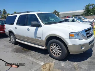 2007 Ford Expedition Max Eddie Bauer z VIN 1FMFK185X7LA55716, wystawiony jako IAAI lot #42397377 z przebiegiem 182 487 mil mil oraz . Historia ofert i sprzedaży dostępna na DreamBid. Obrazek 1.