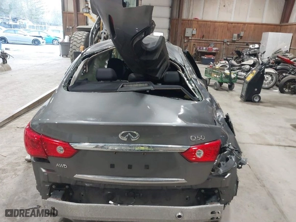 2017 Infiniti Q50 3.0t Premium with VIN JN1EV7AR9HM837883, listed as a IAAI auction lot 41492454 with 109,812 mi miles. Bid and sale history available at carsss.com. Image 13.