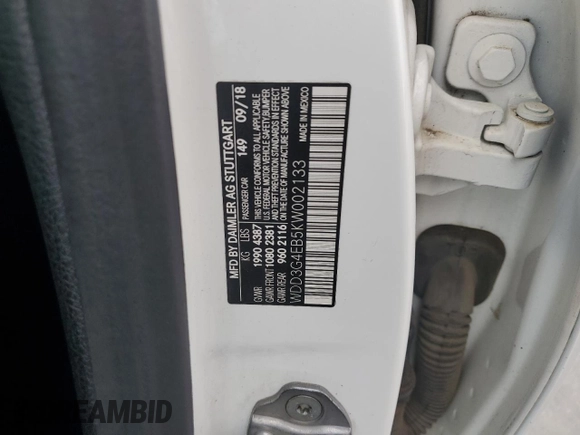 2019 Mercedes-Benz A 220 с VIN WDD3G4EB5KW002133, выставлен на аукционе Copart как лот 58797055 с пробегом Не указан миль и Чистый • Clean title. История ставок и продаж доступна на DreamBid. Изображение 12.