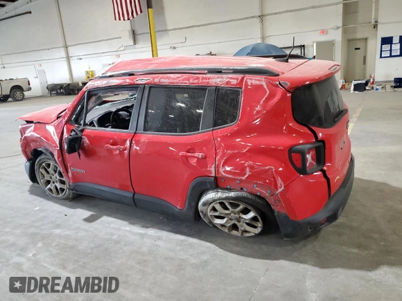 2018 Jeep Renegade Latitude with VIN ZACCJABB8JPG93233, listed as a Copart auction lot 58553795 with Not provided miles and Non repairable. Bid and sale history available at DreamBid. Image 2.