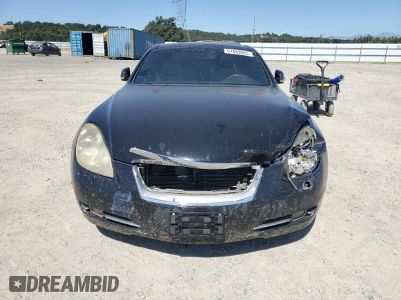 2006 Lexus SC 430 with VIN JTHFN48Y369007637, listed as a Copart auction lot 61669905 with 193,870 mi miles and Salvage title. Bid and sale history available at DreamBid. Image 5.