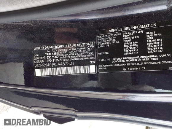 2003 Mercedes-Benz C 230 Kompressor с VIN WDBRN40J93A457301, выставлен на аукционе IAAI как лот 40839325 с пробегом 146 263 миль миль и . История ставок и продаж доступна на DreamBid. Изображение 9.