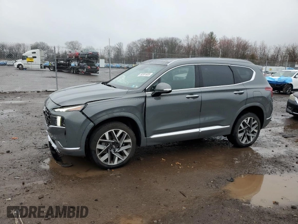 2023 Hyundai Santa Fe Calligraphy z VIN 5NMS5DAL3PH496061, wystawiony jako Copart lot #50381655 z przebiegiem 5 053 mil mil oraz Szkoda całkowita • Salvage title. Historia ofert i sprzedaży dostępna na DreamBid. Obrazek 1.