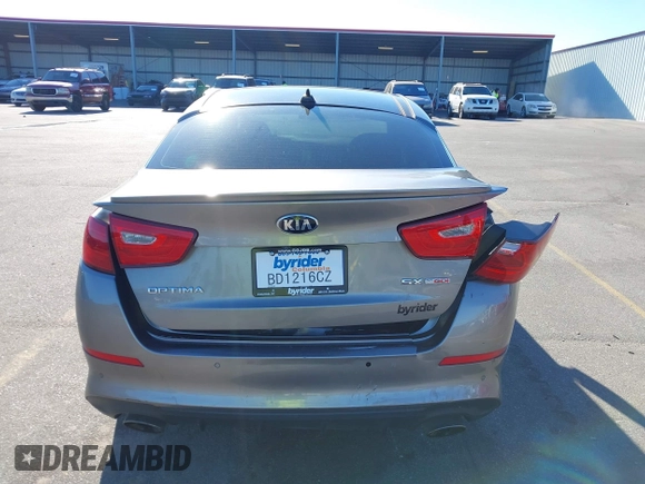 2015 Kia Optima SX Turbo with VIN 5XXGR4A66FG382167, listed as a IAAI auction lot 40951399 with 77,083 mi miles and . Bid and sale history available at DreamBid. Image 16.