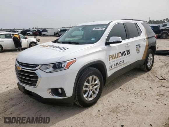 2021 Chevrolet Traverse LT Cloth with VIN 1GNERGKW9MJ166577, listed as a Copart auction lot 56857305 with 109,294 mi miles and Salvage title. Bid and sale history available at DreamBid. Image 1.