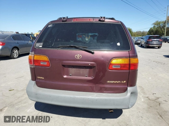 1998 Toyota Sienna LE with VIN 4T3ZF13C6WU021800, listed as a Copart auction lot 50575625 with 225,106 mi miles and Salvage Title. Bid and sale history available at DreamBid. Image 6.
