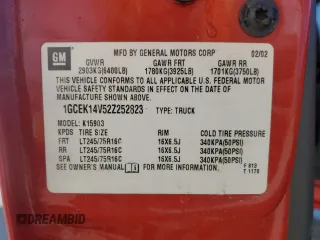 2002 Chevrolet Silverado 1500 LS with VIN 1GCEK14V52Z252823, listed as a Copart auction lot 52438145 with 219,028 mi miles and Salvage Title. Bid and sale history available at DreamBid. Image 12.