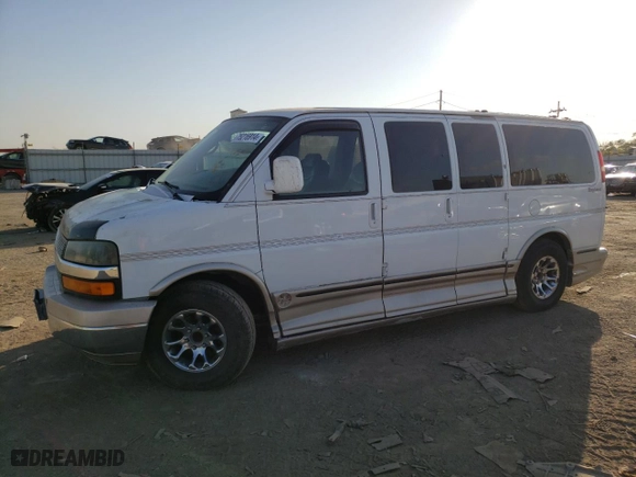 2007 Chevrolet Express Cargo Van YF7 Upfitter with VIN 1GBFG15T771219657, listed as a Copart auction lot 75216914 with 165,286 mi miles and Salvage Title. Bid and sale history available at carsss.com. Image 1.