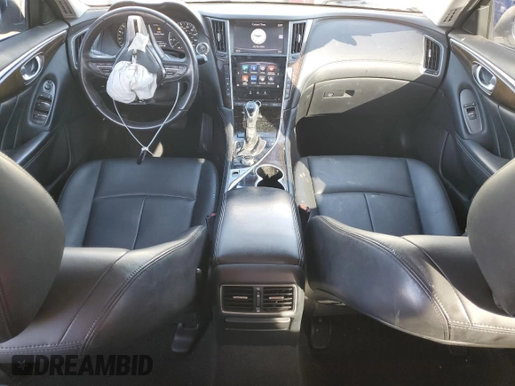 2018 Infiniti Q50 Luxe with VIN JN1EV7AP6JM366313, listed as a Copart auction lot 88701275 with 95,376 mi miles and Salvage Title. Bid and sale history available at DreamBid. Image 8.