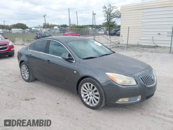 2011 Buick Regal CXL Turbo TO2 with VIN W04GW5EV0B1107958, listed as a IAAI auction lot 41609496 with Not Provided miles. Bid and sale history available at carsss.com. Image 1.