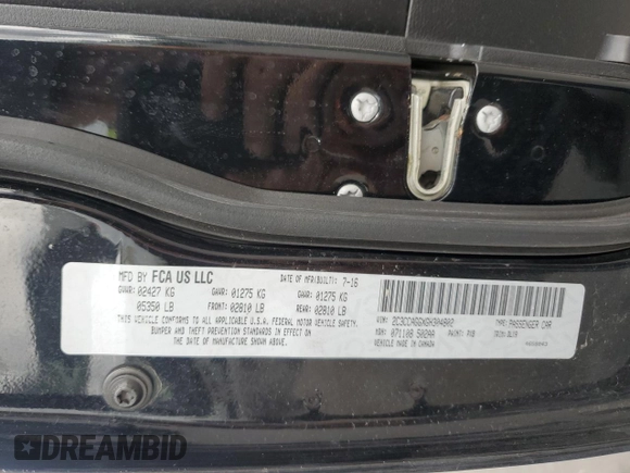 2016 Chrysler 300 S z VIN 2C3CCAGGXGH304802, wystawiony jako Copart lot #55856775 z przebiegiem 118 844 mil mil oraz Szkoda całkowita • Salvage title. Historia ofert i sprzedaży dostępna na DreamBid. Obrazek 12.