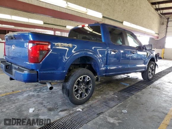 2024 Ford F-150 STX with VIN 1FTEW2LP1RKE64148, listed as a Copart auction lot 43461815 with 781 mi miles and Salvage Title. Bid and sale history available at carsss.com. Image 3.