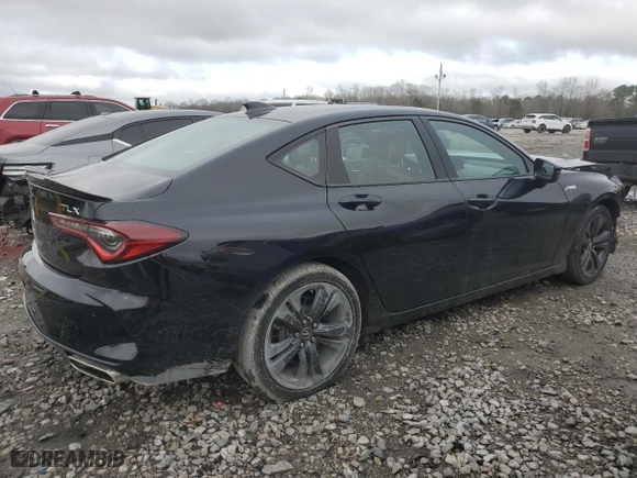 2021 Acura TLX w/A-Spec Package with VIN 19UUB5F50MA003297, listed as a Copart auction lot 45027015 with 37,684 mi miles and Salvage Title. Bid and sale history available at carsss.com. Image 3.