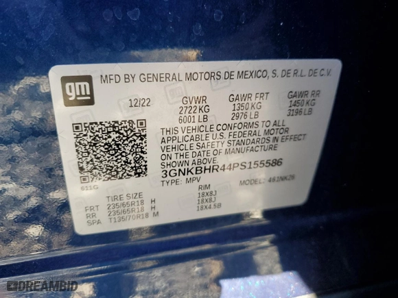 2023 Chevrolet Blazer LT with VIN 3GNKBHR44PS155586, listed as a Copart auction lot 46690095 with 42,831 mi miles and Salvage Title. Bid and sale history available at carsss.com. Image 15.