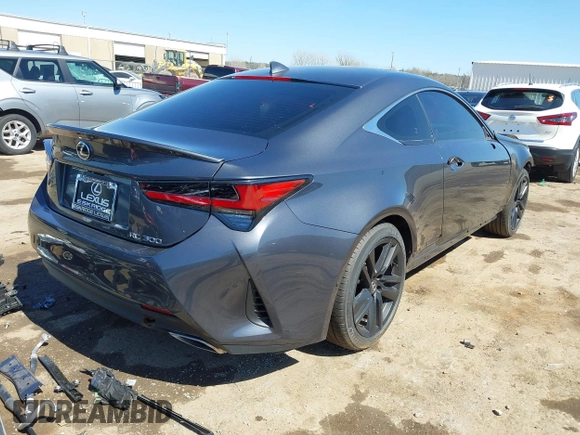 2024 Lexus RC with VIN JTHDA5BC4R5012766, listed as a IAAI auction lot 41827949 with 959 mi miles. Bid and sale history available at carsss.com. Image 4.