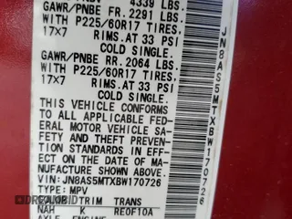 2011 Nissan Rogue SV with VIN JN8AS5MTXBW170726, listed as a Copart auction lot 54192245 with 170,821 mi miles and Clean Title. Bid and sale history available at carsss.com. Image 13.