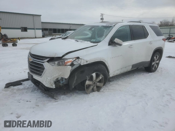 2018 Chevrolet Traverse LT Leather with VIN 1GNEVHKW7JJ203476, listed as a Copart auction lot 46107065 with 107,842 mi miles and Salvage Title. Bid and sale history available at carsss.com. Image 1.