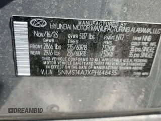 2023 Hyundai Santa Fe SE with VIN 5NMS14AJXPH646435, listed as a Copart auction lot 89391255 with 38,621 mi miles and Salvage Title. Bid and sale history available at carsss.com. Image 14.