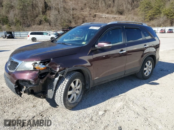 2012 Kia Sorento LX with VIN 5XYKTCA63CG190203, listed as a Copart auction lot 45927715 with 106,157 mi miles and Salvage Title. Bid and sale history available at DreamBid. Image 1.