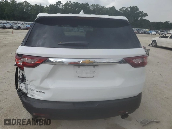 2018 Chevrolet Traverse LS with VIN 1GNERFKW7JJ217709, listed as a Copart auction lot 63332405 with 127,758 mi miles and Salvage title. Bid and sale history available at DreamBid. Image 6.