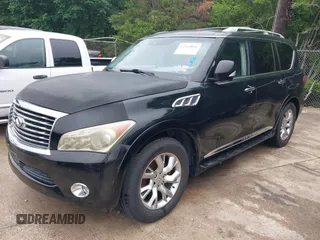 2011 Infiniti QX56 8-passenger with VIN JN8AZ2ND5B9700066, listed as a IAAI auction lot 42164816 with 185,093 mi miles. Bid and sale history available at carsss.com. Image 2.