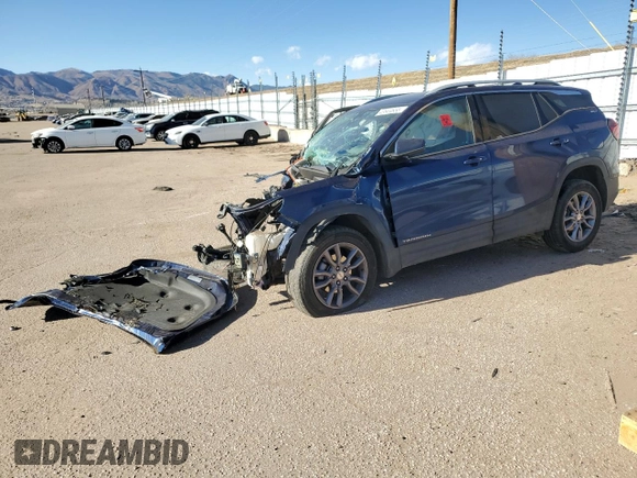 2023 GMC Terrain SLT with VIN 3GKALVEG9PL173483, listed as a Copart auction lot 43944655 with Not Provided miles and Salvage Title. Bid and sale history available at carsss.com. Image 1.