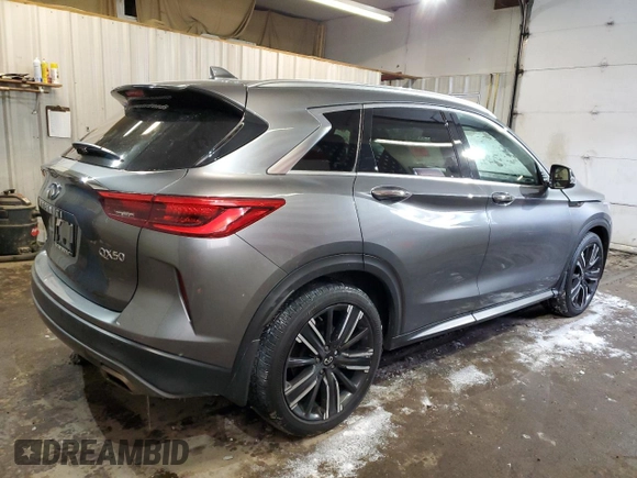 2021 Infiniti QX50 Luxe z VIN 3PCAJ5BBXMF124250, wystawiony jako Copart lot #42000515 z przebiegiem 39 209 mil mil oraz Szkoda całkowita • Salvage title. Historia ofert i sprzedaży dostępna na DreamBid. Obrazek 3.