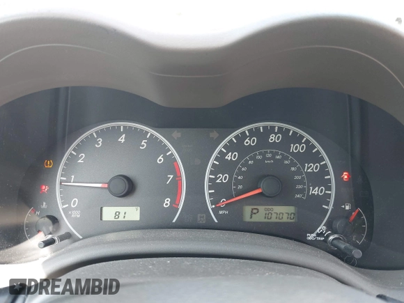 2010 Toyota Corolla with VIN JTDBU4EE9A9105402, listed as a IAAI auction lot 42474598 with 107,070 mi miles and . Bid and sale history available at DreamBid. Image 7.