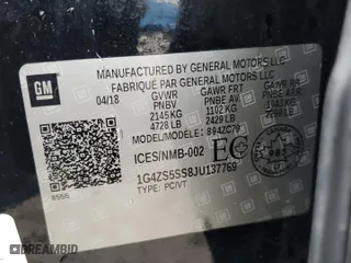 2018 Buick LaCrosse Premium with VIN 1G4ZS5SS8JU137769, listed as a Copart auction lot 48011975 with 0 mi miles and Salvage Title. Bid and sale history available at carsss.com. Image 13.