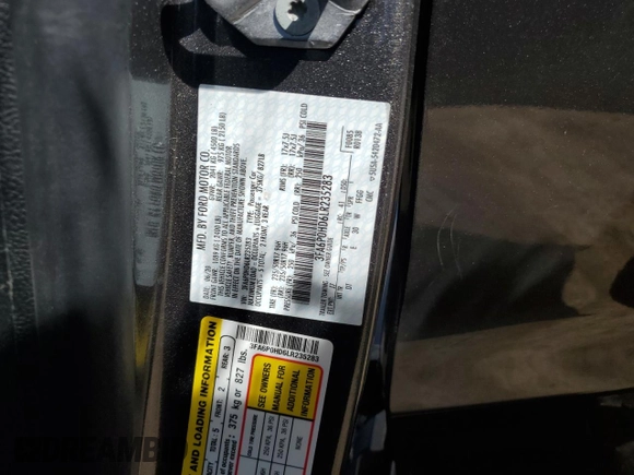 2020 Ford Fusion SE with VIN 3FA6P0HD6LR235283, listed as a Copart auction lot 57141545 with Not provided miles and Salvage title. Bid and sale history available at DreamBid. Image 12.