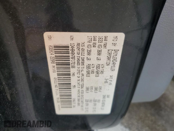 2006 Dodge Durango SLT with VIN 1D4HB48N76F172166, listed as a Copart auction lot 56859445 with 195,673 mi miles and Salvage title. Bid and sale history available at DreamBid. Image 13.