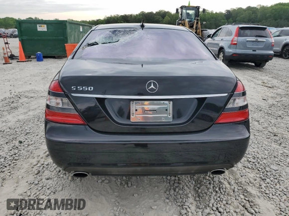 2007 Mercedes-Benz S 550 with VIN WDDNG71X47A121193, listed as a Copart auction lot 54193185 with 233,090 mi miles and Salvage Title. Bid and sale history available at DreamBid. Image 6.