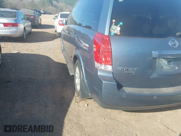 2009 Nissan Quest S with VIN 5N1BV28U89N103840, listed as a IAAI auction lot 41674318 with 194,857 mi miles. Bid and sale history available at carsss.com. Image 6.