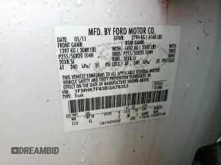 2011 Ford Explorer Limited с VIN 1FMHK7F83BGA76353, выставлен на аукционе Copart как лот 59028195 с пробегом 56 684 миль миль и Списание • Salvage title. История ставок и продаж доступна на DreamBid. Изображение 13.