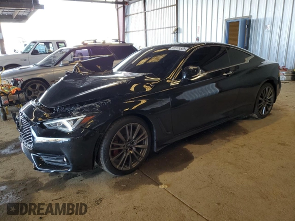 2022 Infiniti Q60 Red Sport 400 with VIN JN1FV7LKXNM660681, listed as a Copart auction lot 48709535 with 8,462 mi miles and Non repairable. Bid and sale history available at DreamBid. Image 1.